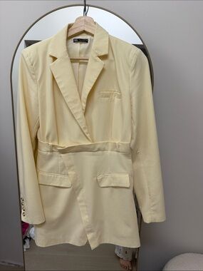 Cream Tailored Blazer Jacket